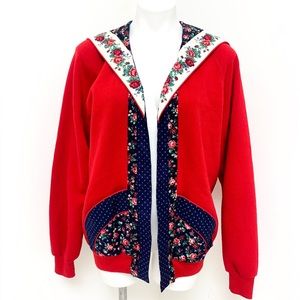 Vintage JERZEES open CARDIGAN Christmas Holiday
